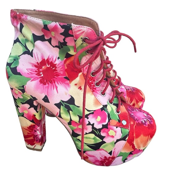 Jeffrey Campbell Floral Lita-Fab Platform heels boots. Sz.7 - Picture 6 of 9